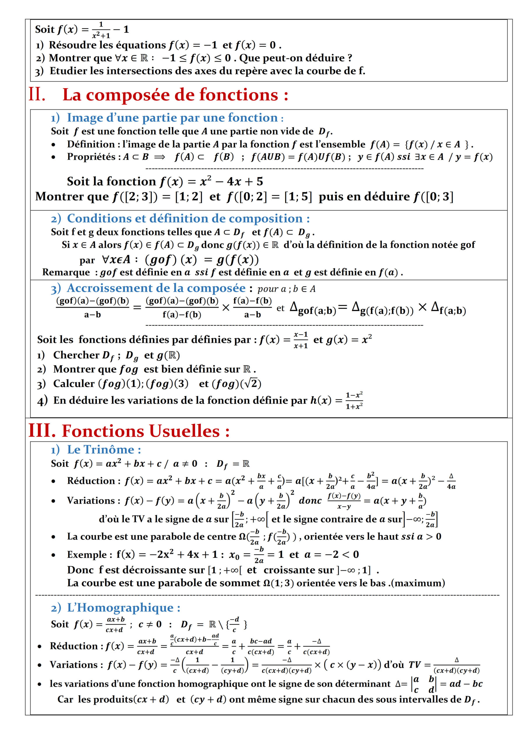 Résumé illustré — Généralités sur les fonctions numériques — fiche 2