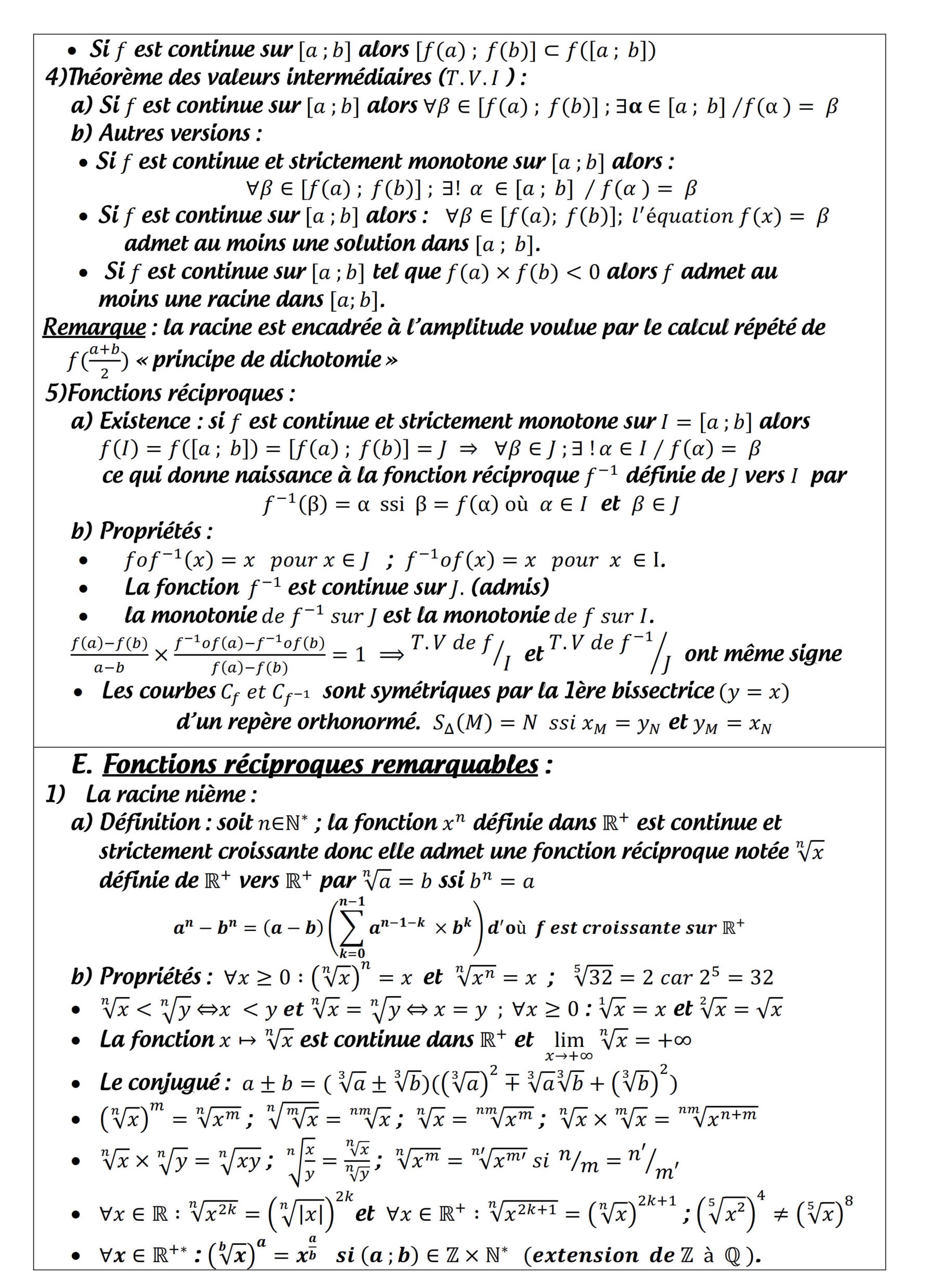 Résumé illustré — Continuité d’une fonction numérique — fiche 2